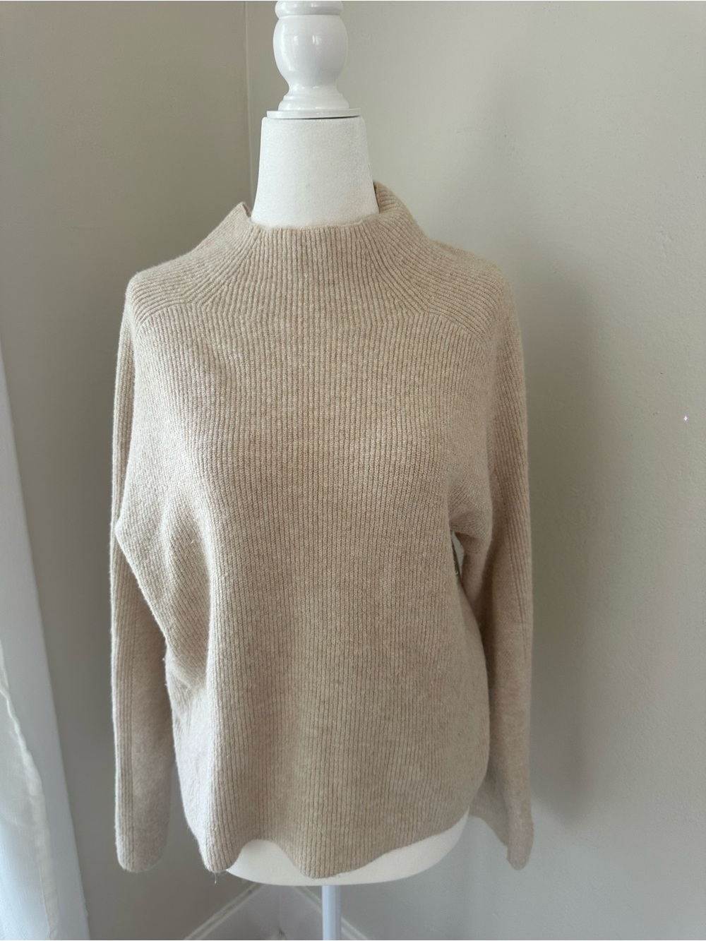 Joe's Jeans Beige Mock Neck Knit Sweater